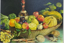 390 - Natura Morta di Francavilla al Mare, anno 1997, olio su tela, cm 70x50